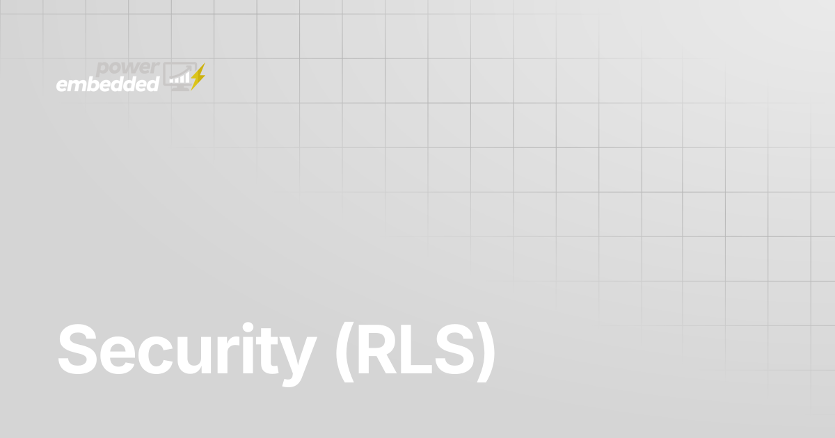 Security (RLS) | English | Power Embedded